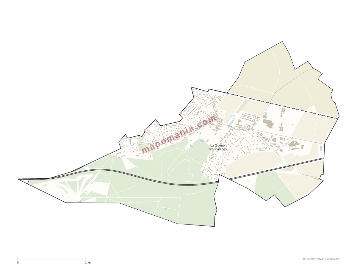 Carte de La Queue-les-Yvelines à personnaliser