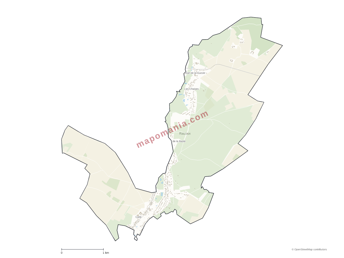 Carte de Raizeux à personnaliser
