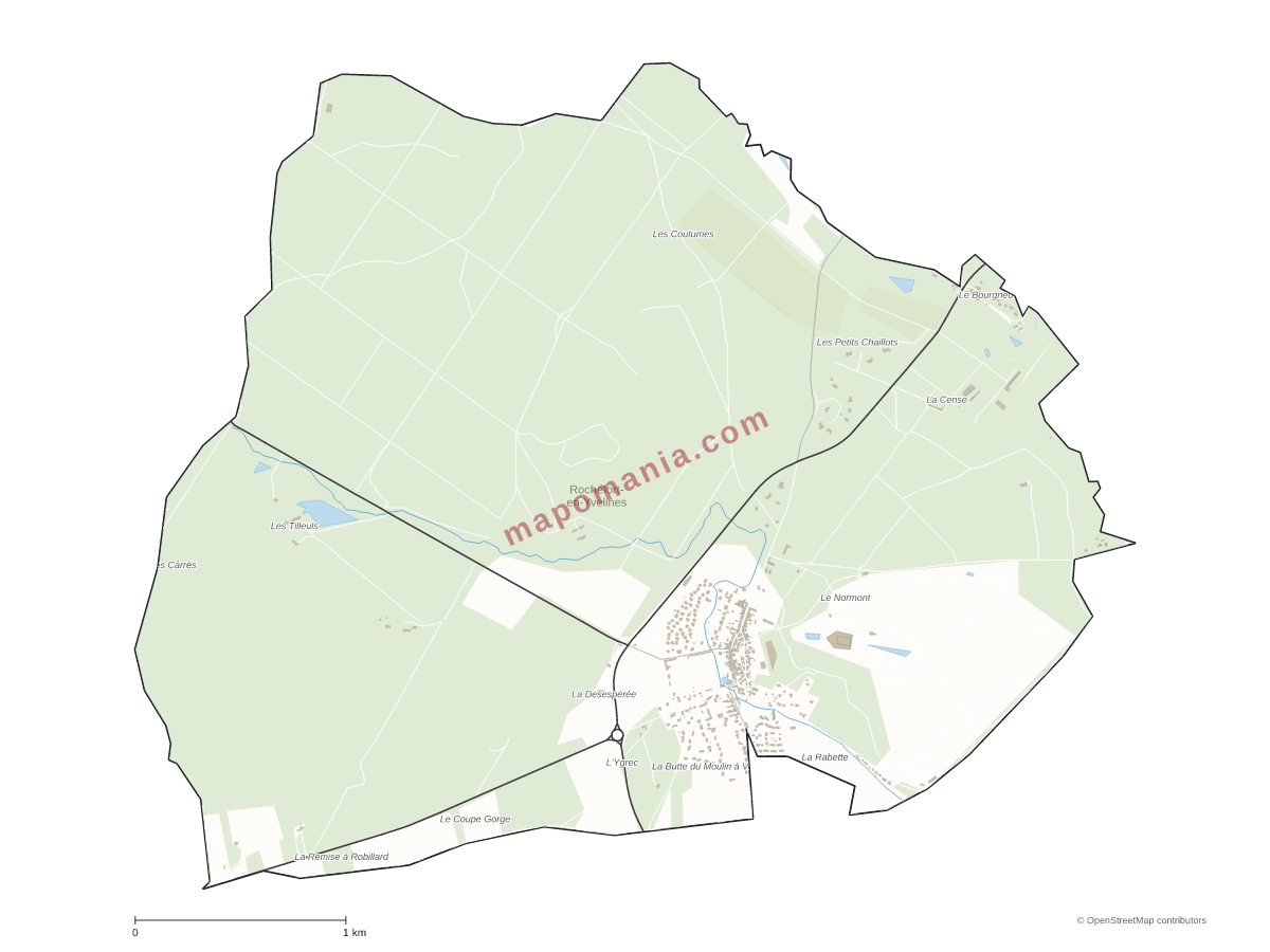 Carte de Rochefort-en-Yvelines à personnaliser