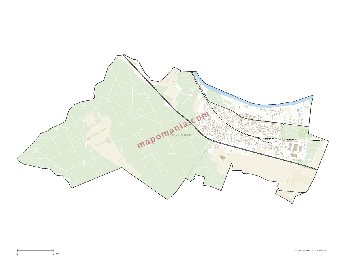 Carte de Rosny-sur-Seine à personnaliser