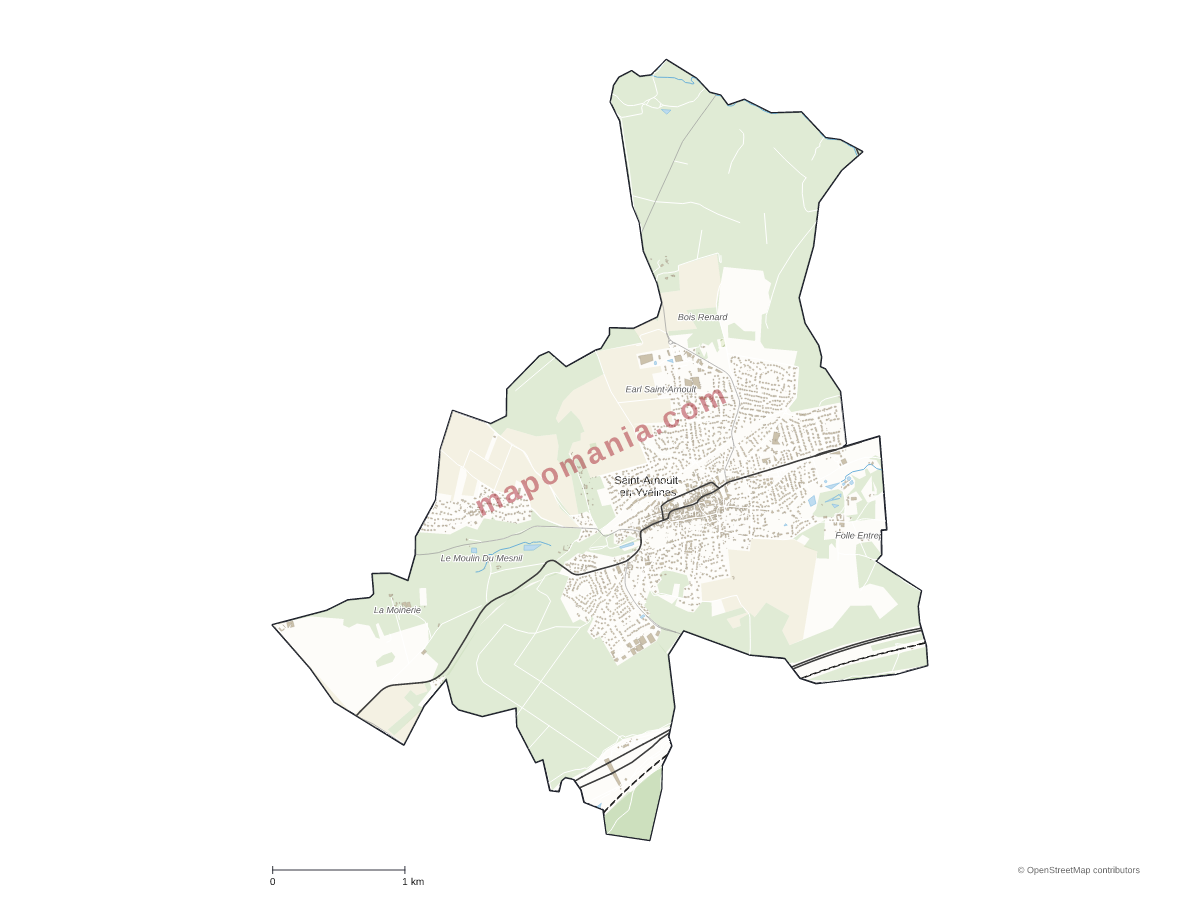 Carte de Saint-Arnoult-en-Yvelines à personnaliser