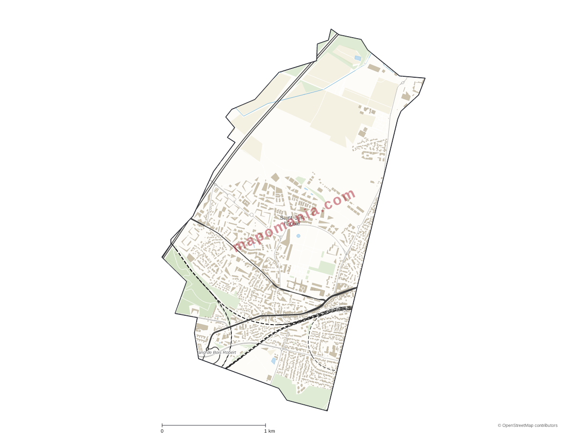 Carte de Saint-Cyr-l'École à personnaliser