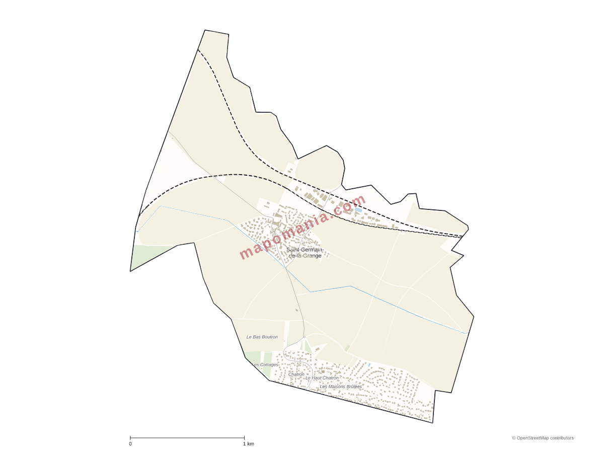 Carte de Saint-Germain-de-la-Grange à personnaliser