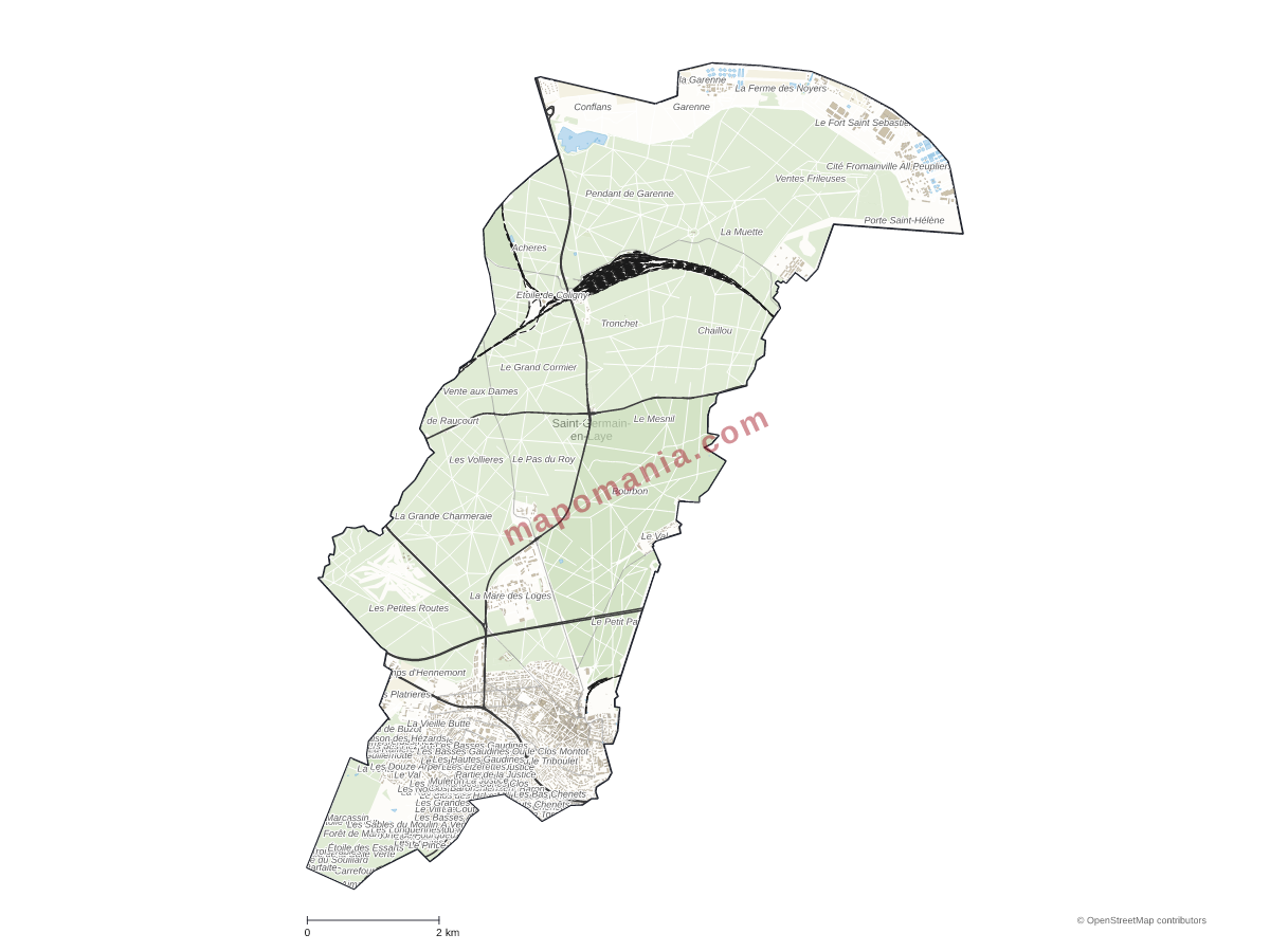 Carte de Saint-Germain-en-Laye à personnaliser