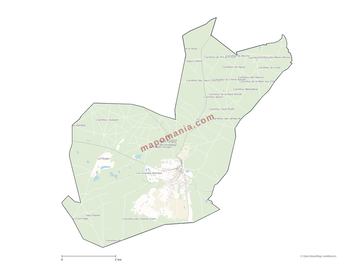 Carte de Saint-Léger-en-Yvelines à personnaliser