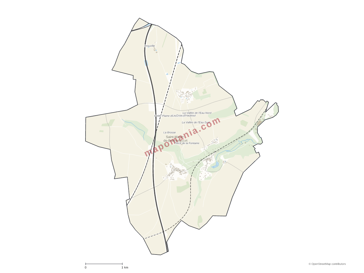 Carte de Saint-Martin-de-Bréthencourt à personnaliser