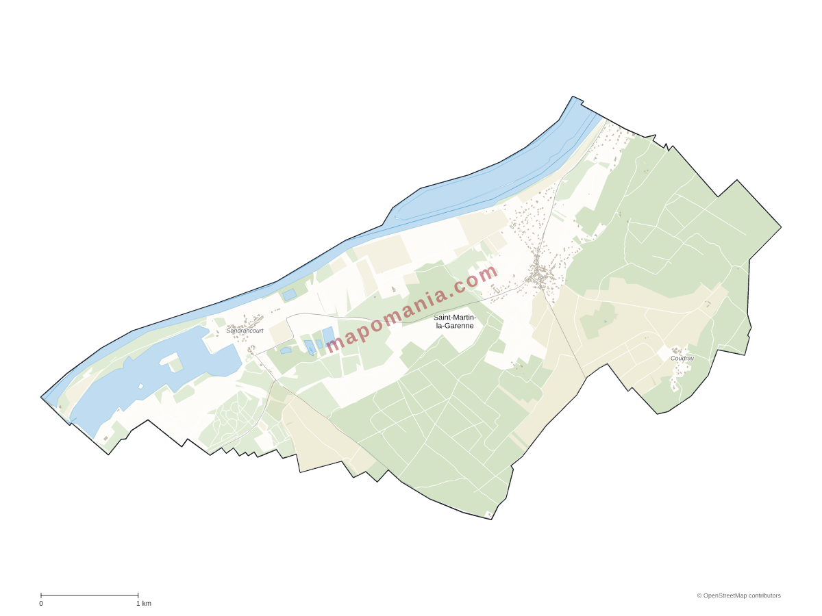 Carte de Saint-Martin-la-Garenne à personnaliser