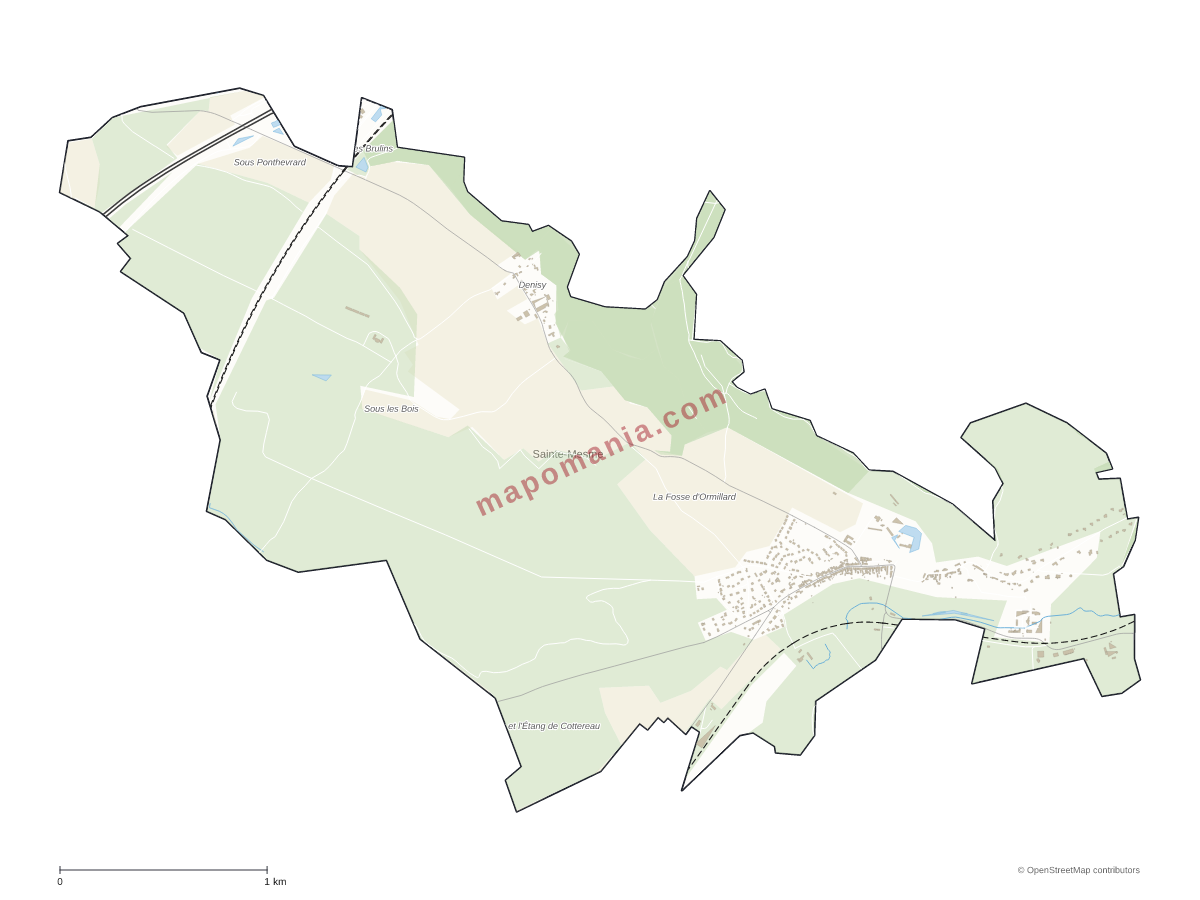 Carte de Sainte-Mesme à personnaliser