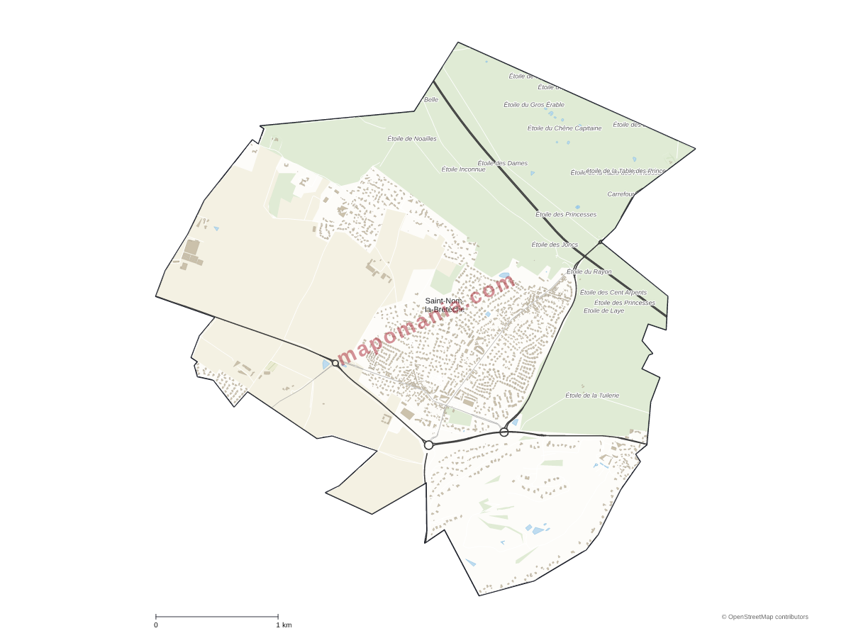Carte de Saint-Nom-la-Bretèche à personnaliser