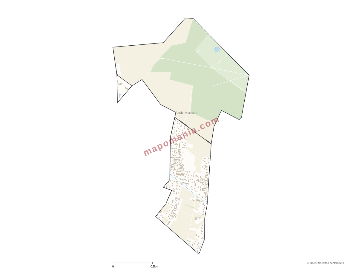 Carte de Saulx-Marchais à personnaliser