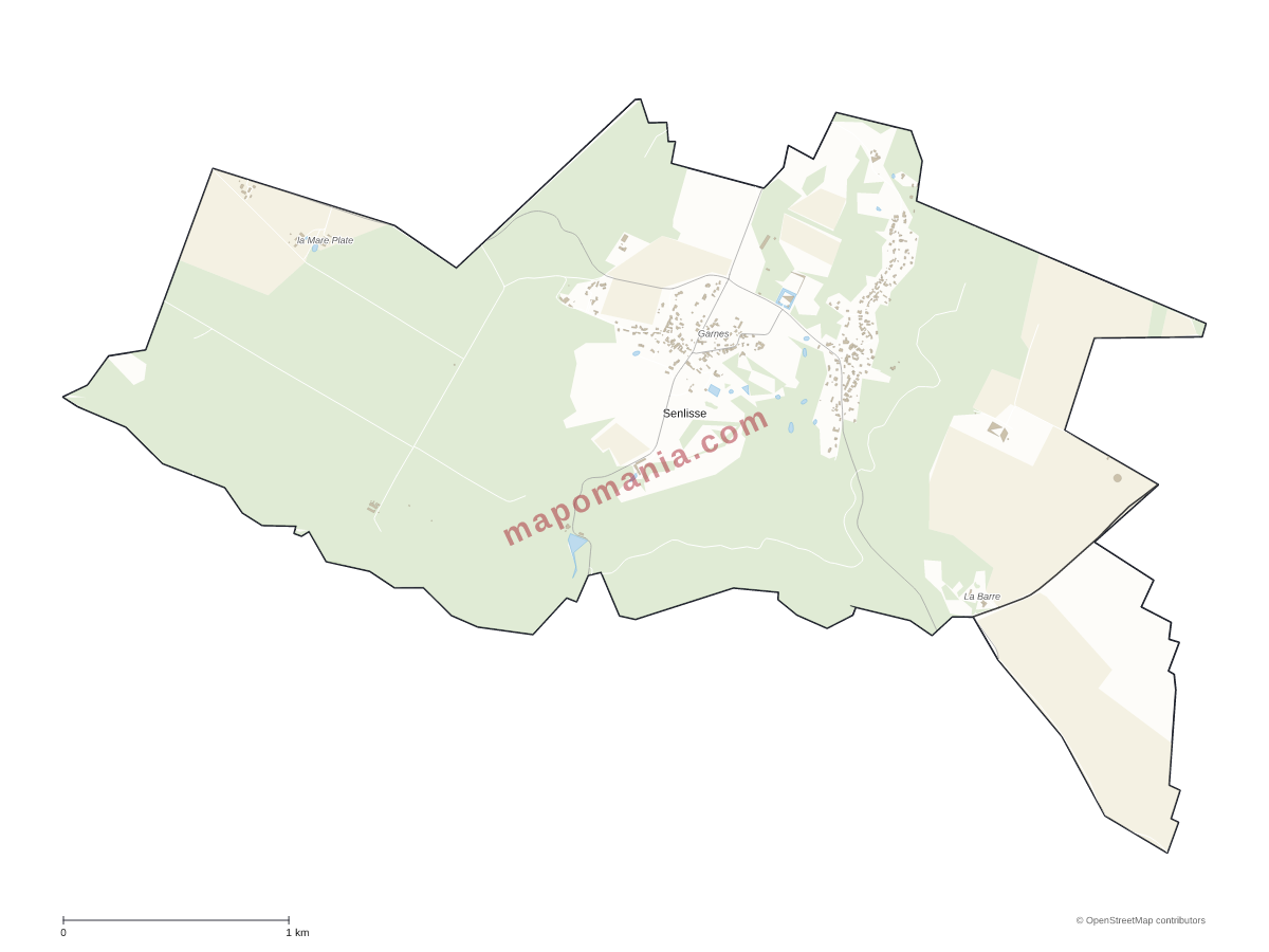 Carte de Senlisse à personnaliser