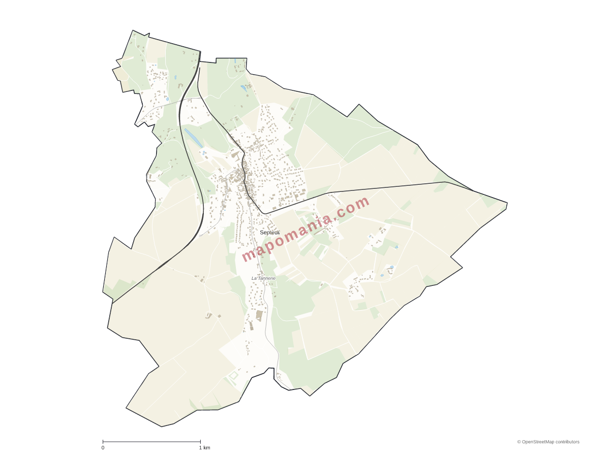 Carte de Septeuil à personnaliser