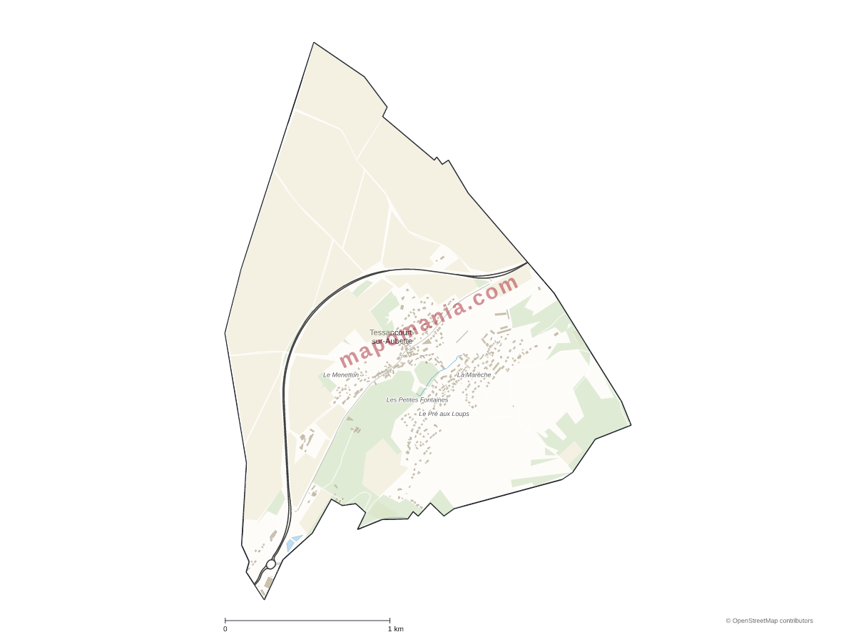 Carte de Tessancourt-sur-Aubette à personnaliser