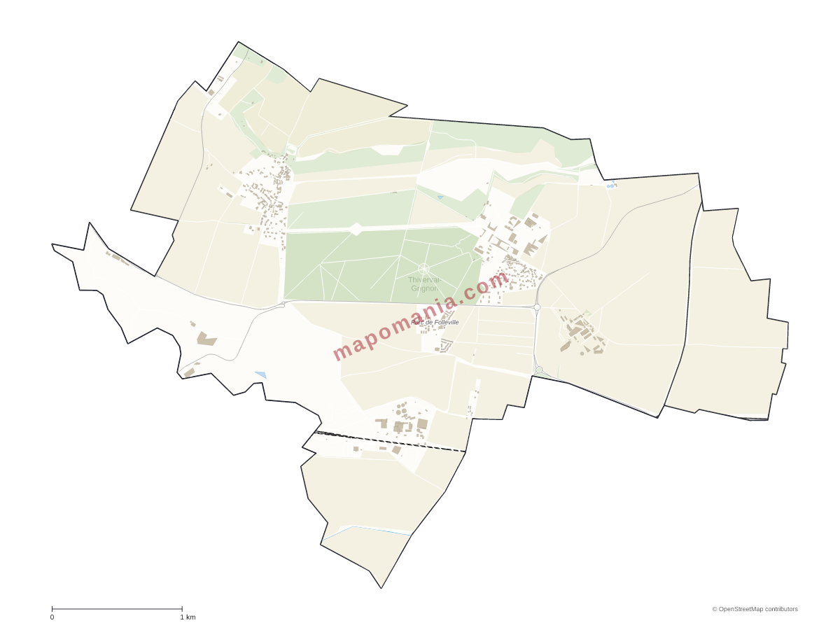 Carte de Thiverval-Grignon à personnaliser