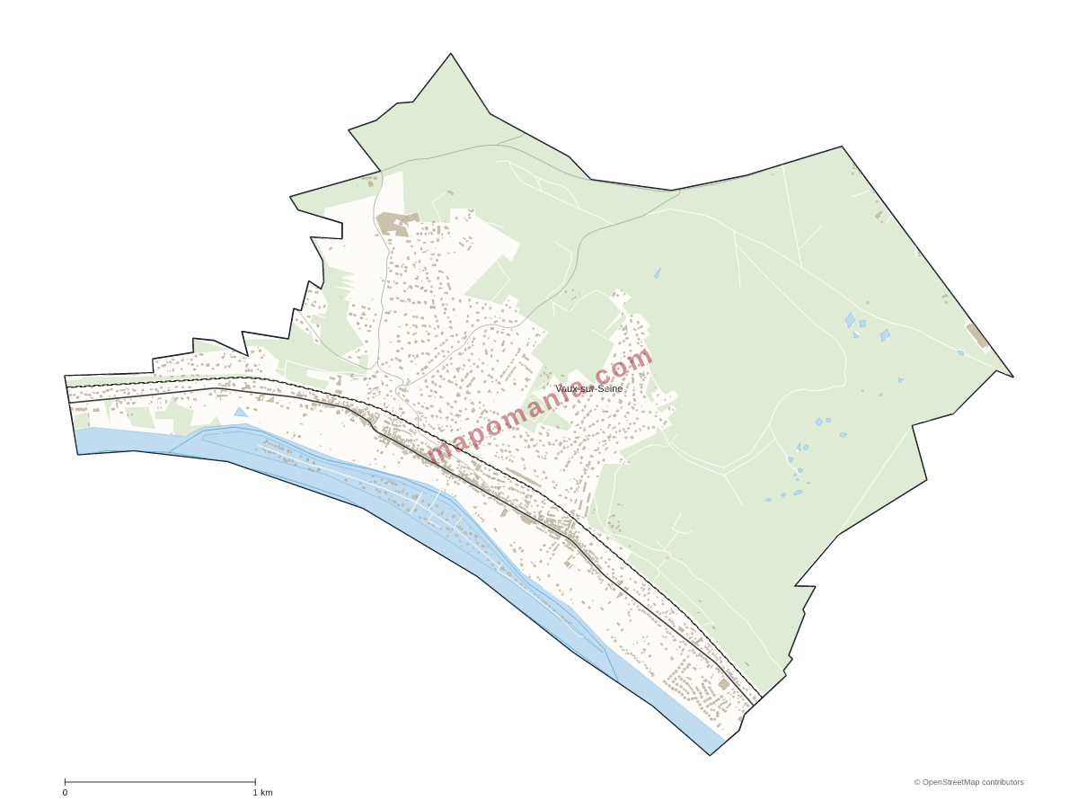 Carte de Vaux-sur-Seine à personnaliser