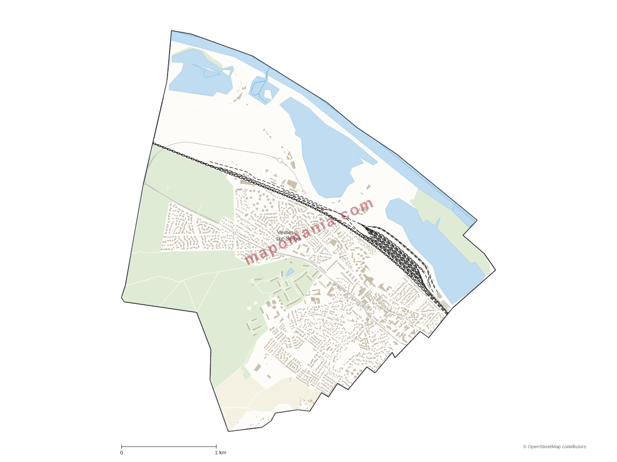 Carte de Verneuil-sur-Seine à personnaliser