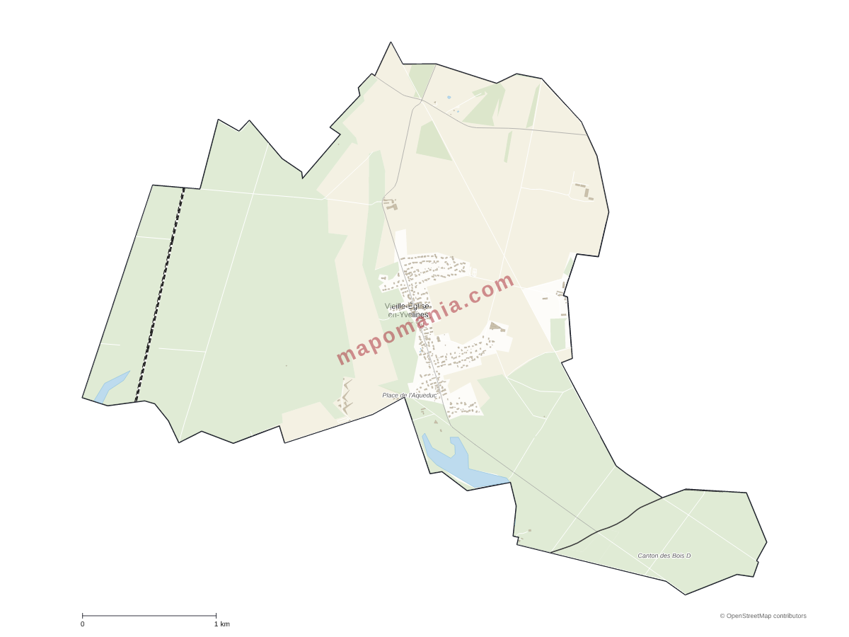 Carte de Vieille-Église-en-Yvelines à personnaliser