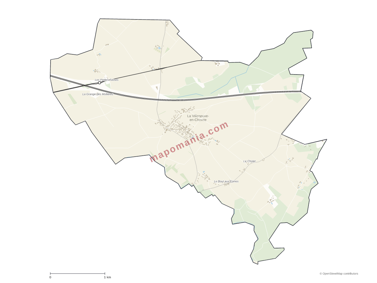 Carte de La Villeneuve-en-Chevrie à personnaliser