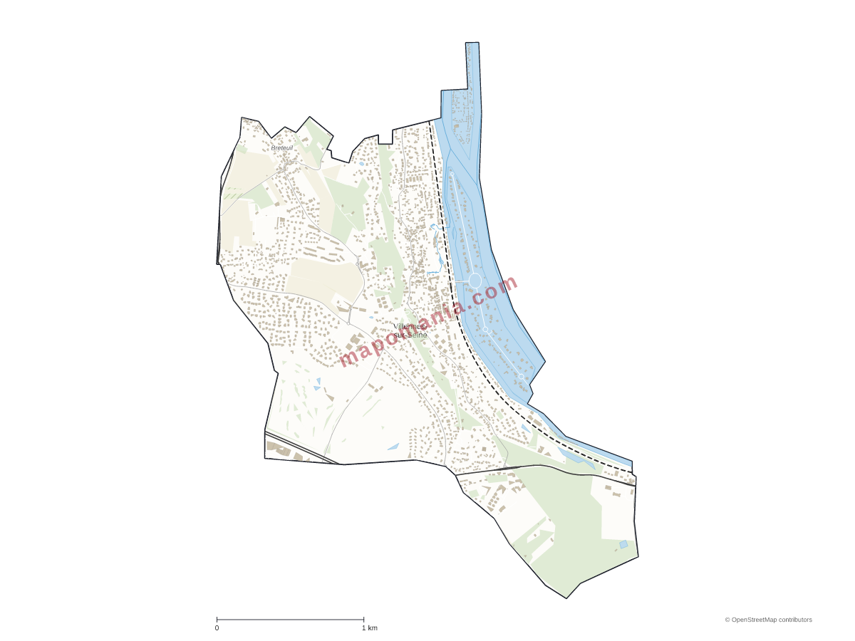 Carte de Villennes-sur-Seine à personnaliser