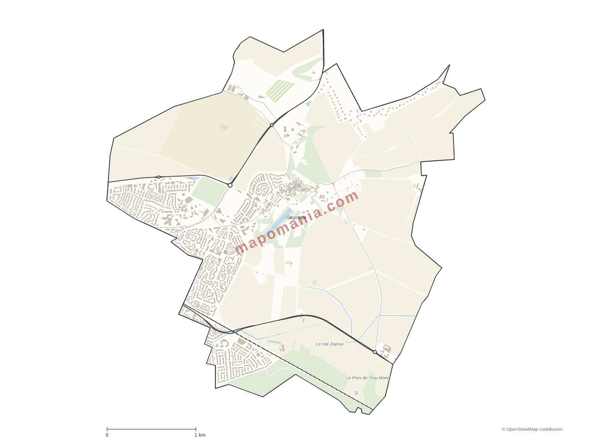 Carte de Villepreux à personnaliser