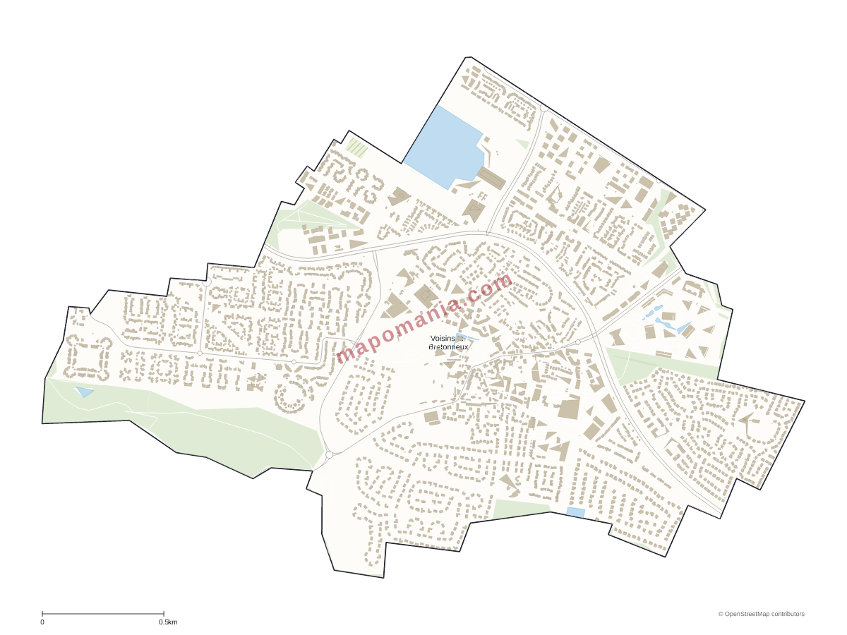 Carte de Voisins-le-Bretonneux à personnaliser