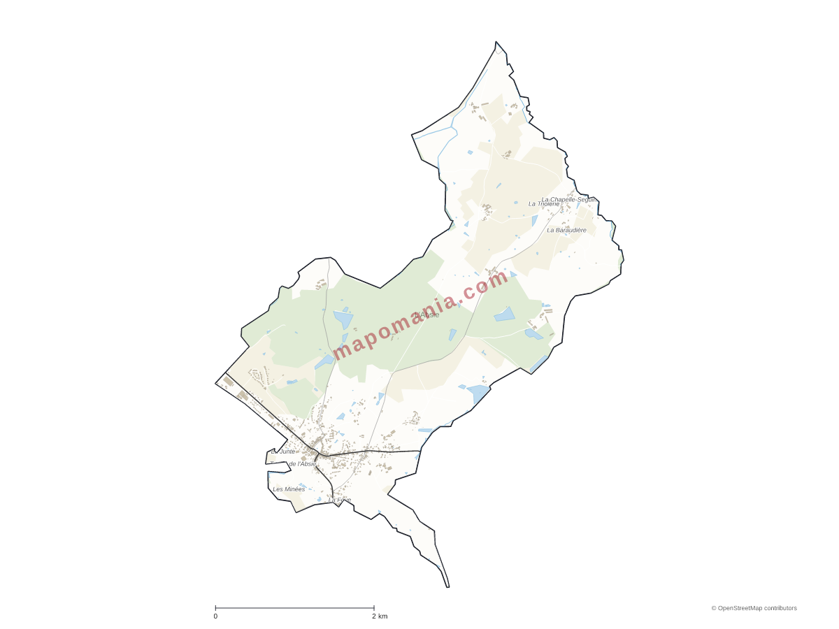 Carte de L'Absie à personnaliser