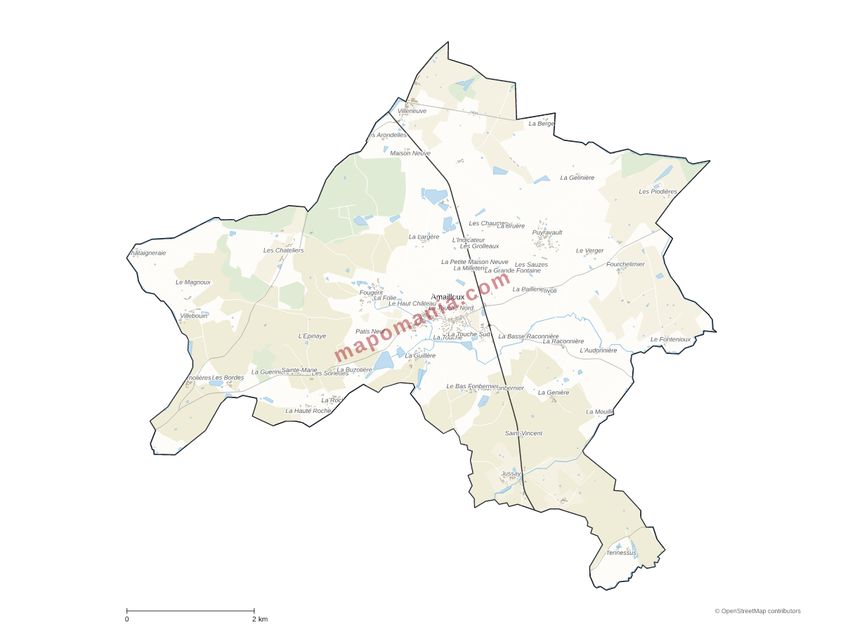 Carte de Amailloux à personnaliser
