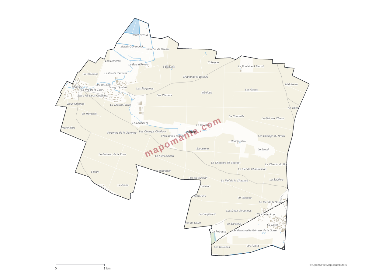 Carte de Amuré à personnaliser