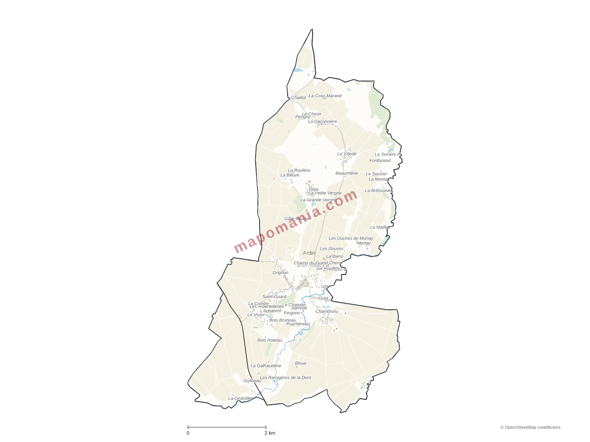Carte de Ardin à personnaliser