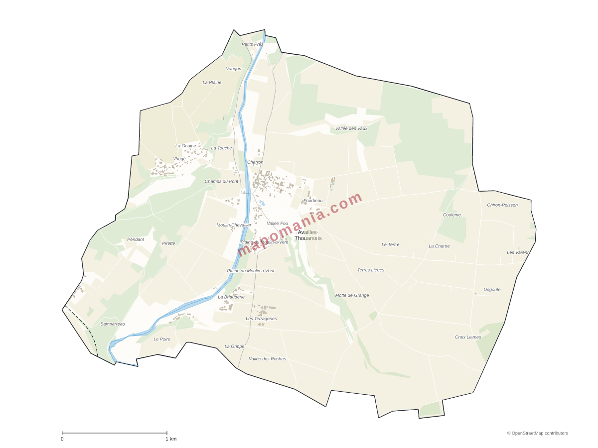 Carte de Availles-Thouarsais à personnaliser