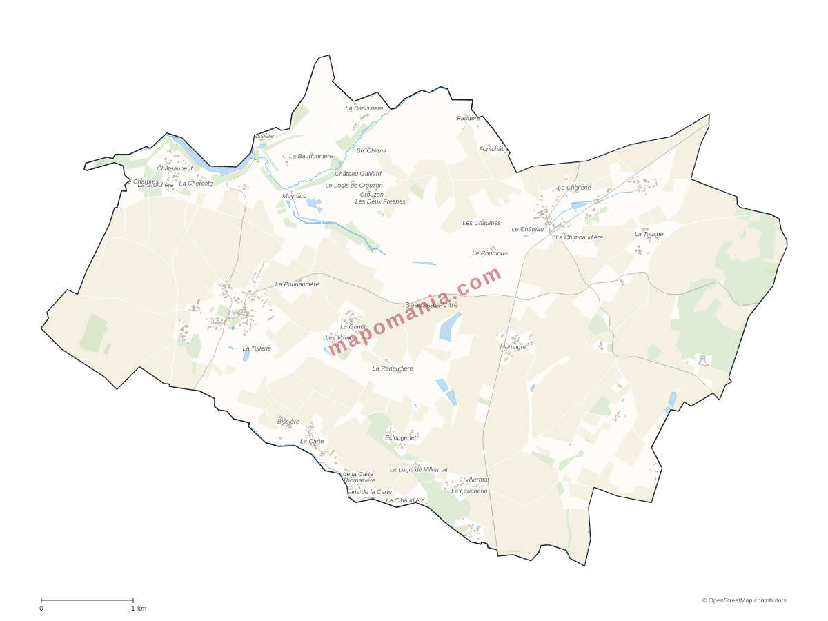 Carte de Beaussais-Vitré à personnaliser