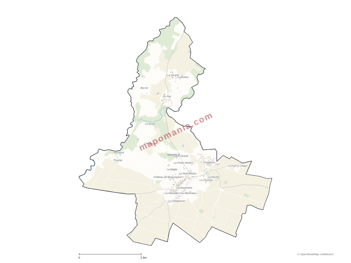 Carte de Béceleuf à personnaliser