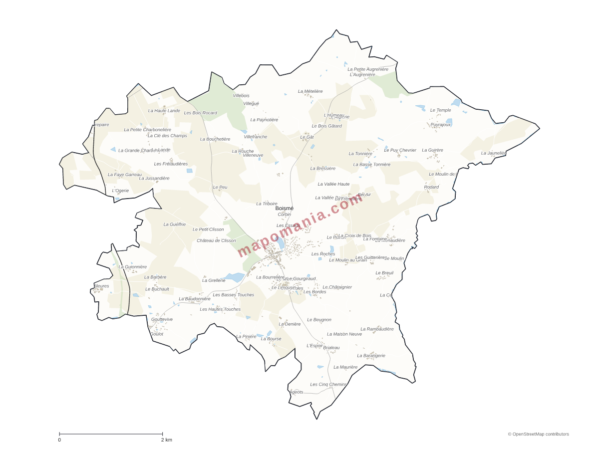 Carte de Boismé à personnaliser