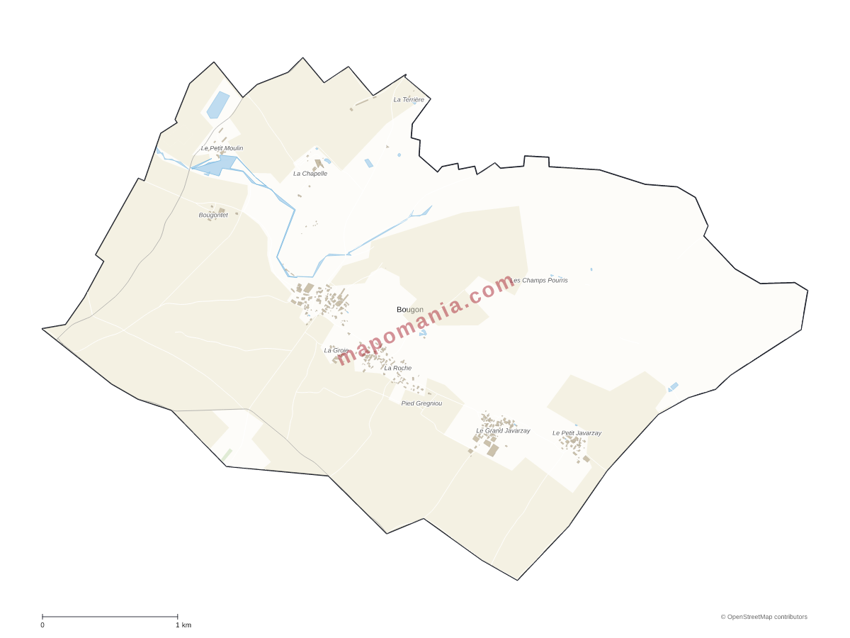 Carte de Bougon à personnaliser