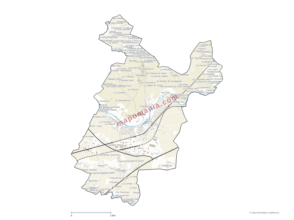 Carte de La Crèche à personnaliser