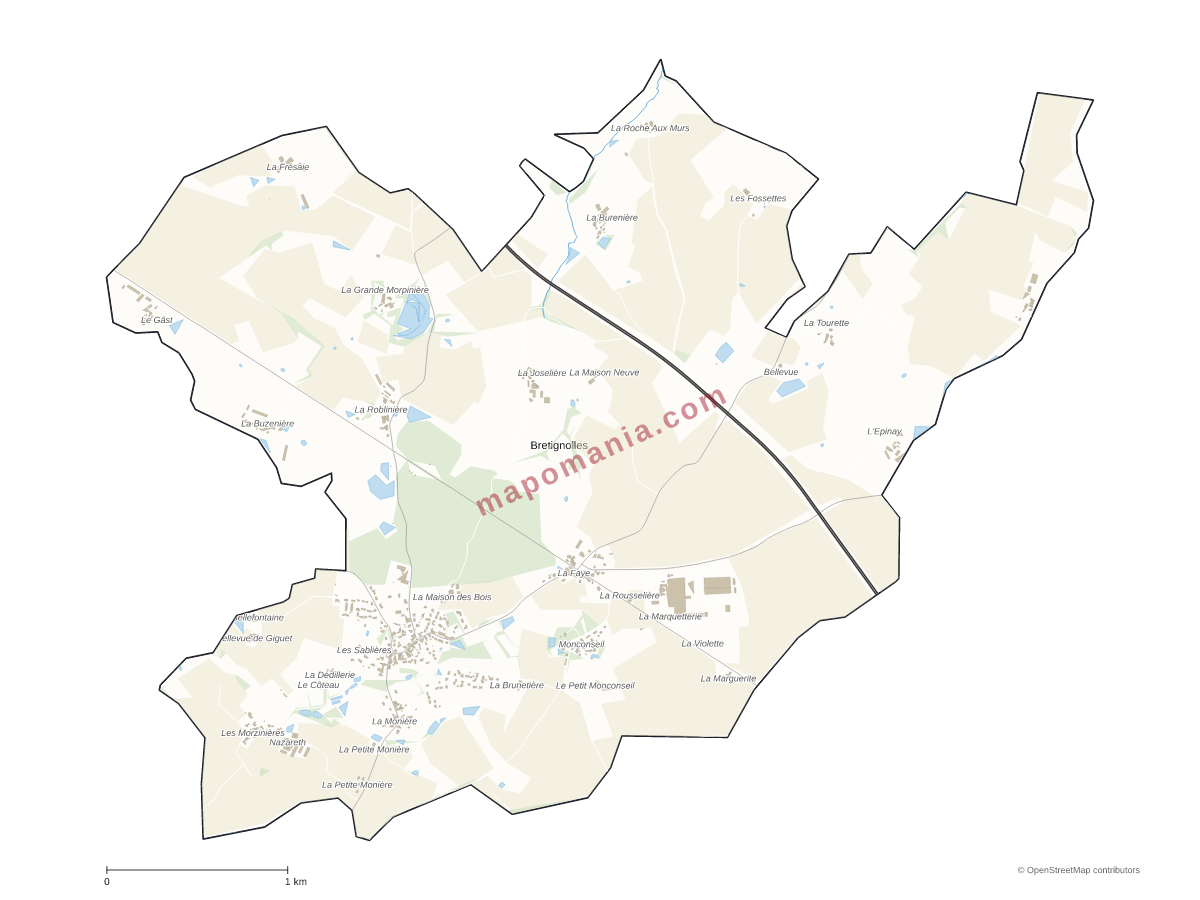 Carte de Bretignolles à personnaliser