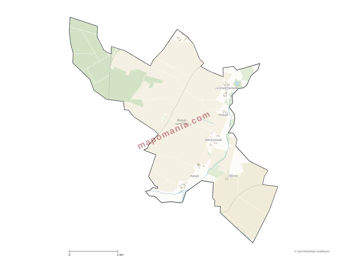 Carte de Brieuil-sur-Chizé à personnaliser