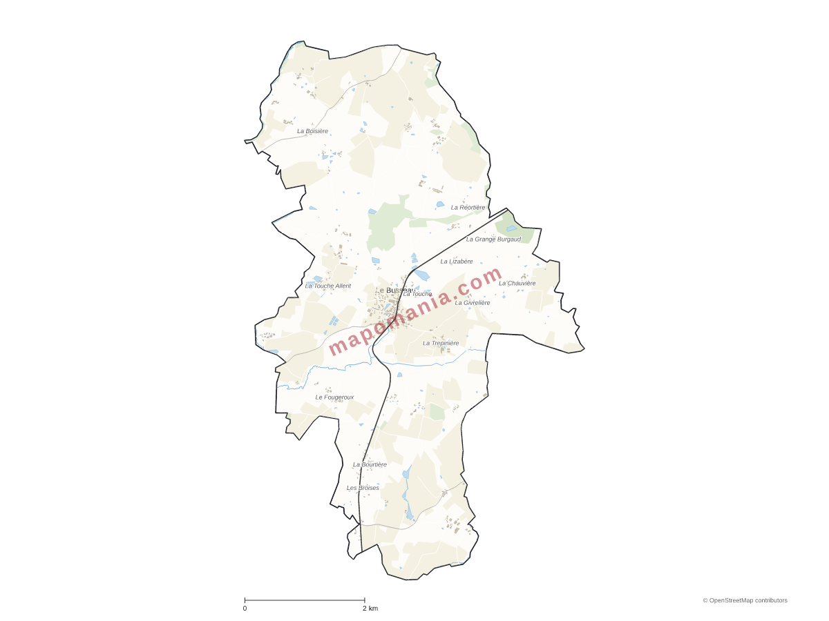 Carte de Le Busseau à personnaliser