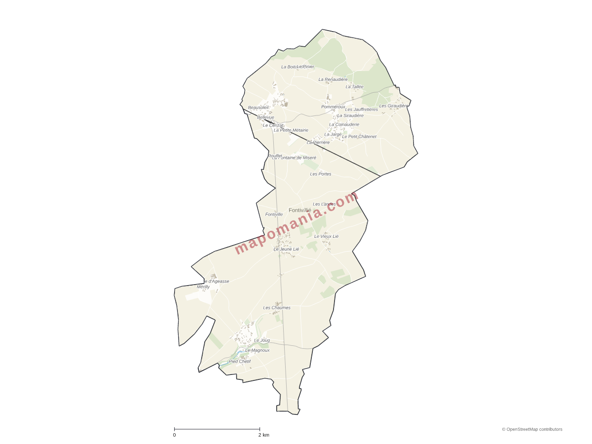 Carte de Fontivillié à personnaliser