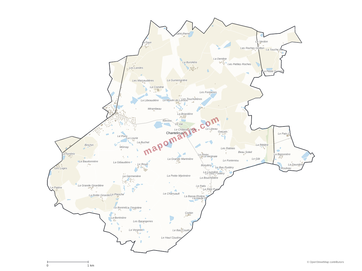 Carte de Chanteloup à personnaliser
