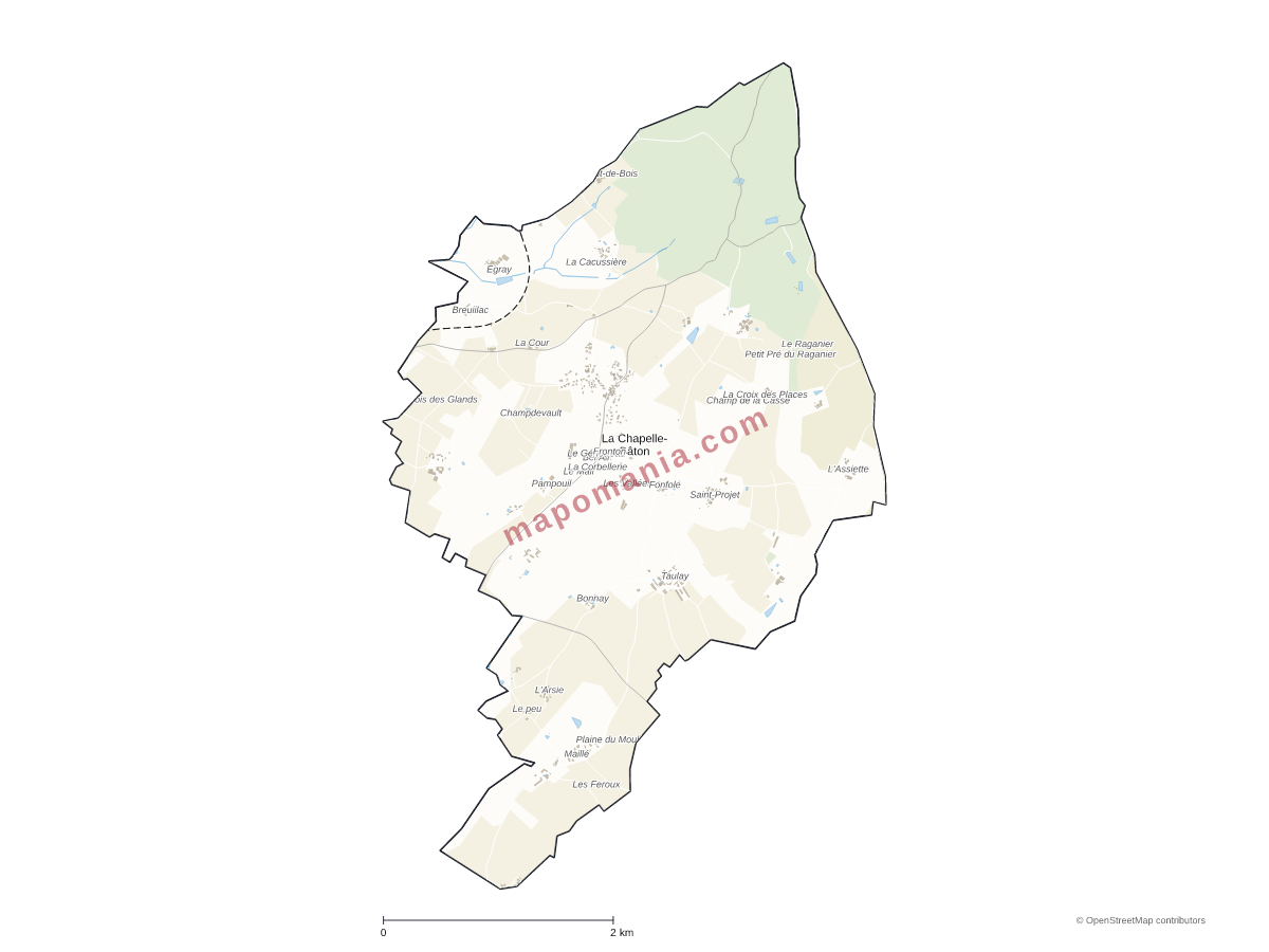 Carte de La Chapelle-Bâton à personnaliser