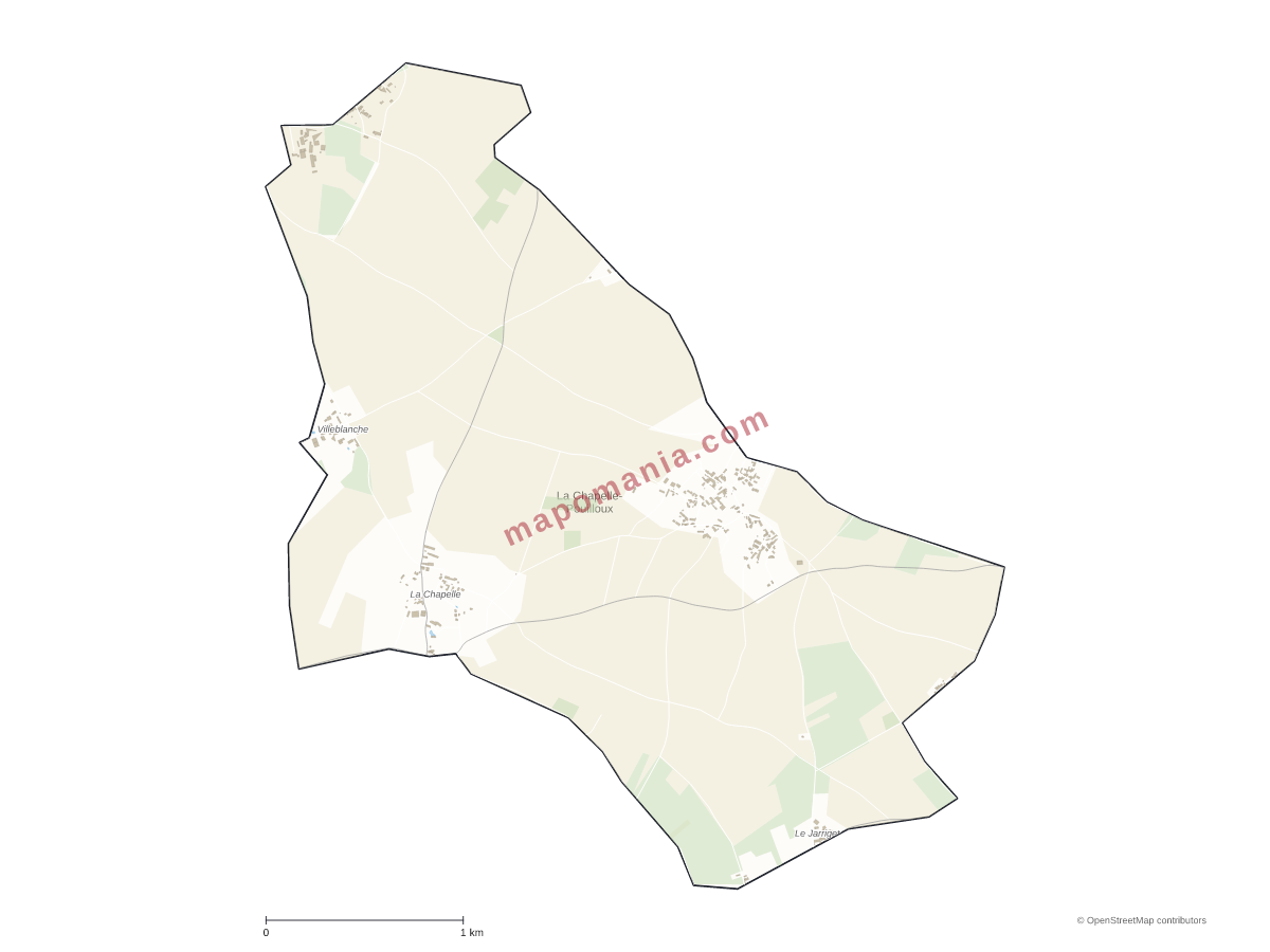 Carte de La Chapelle-Pouilloux à personnaliser