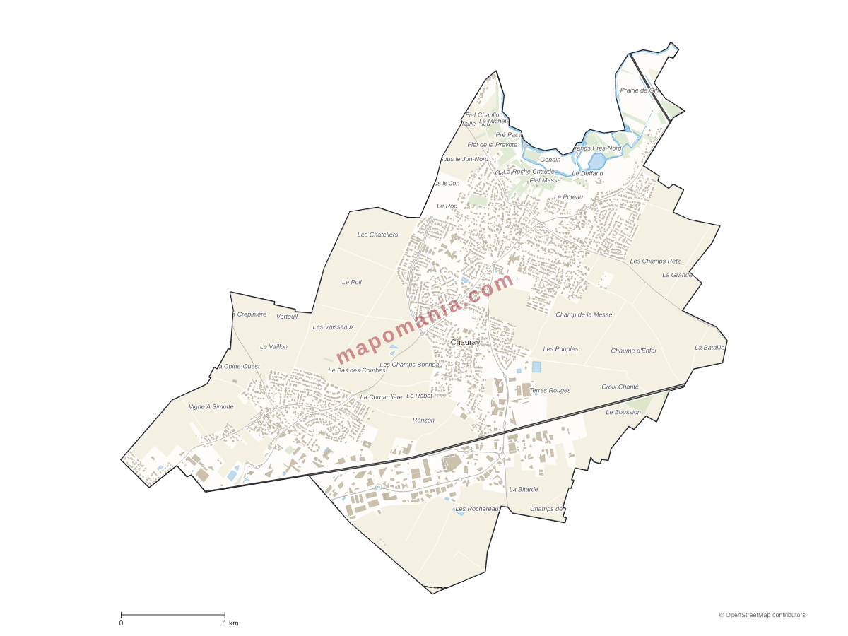 Carte de Chauray à personnaliser