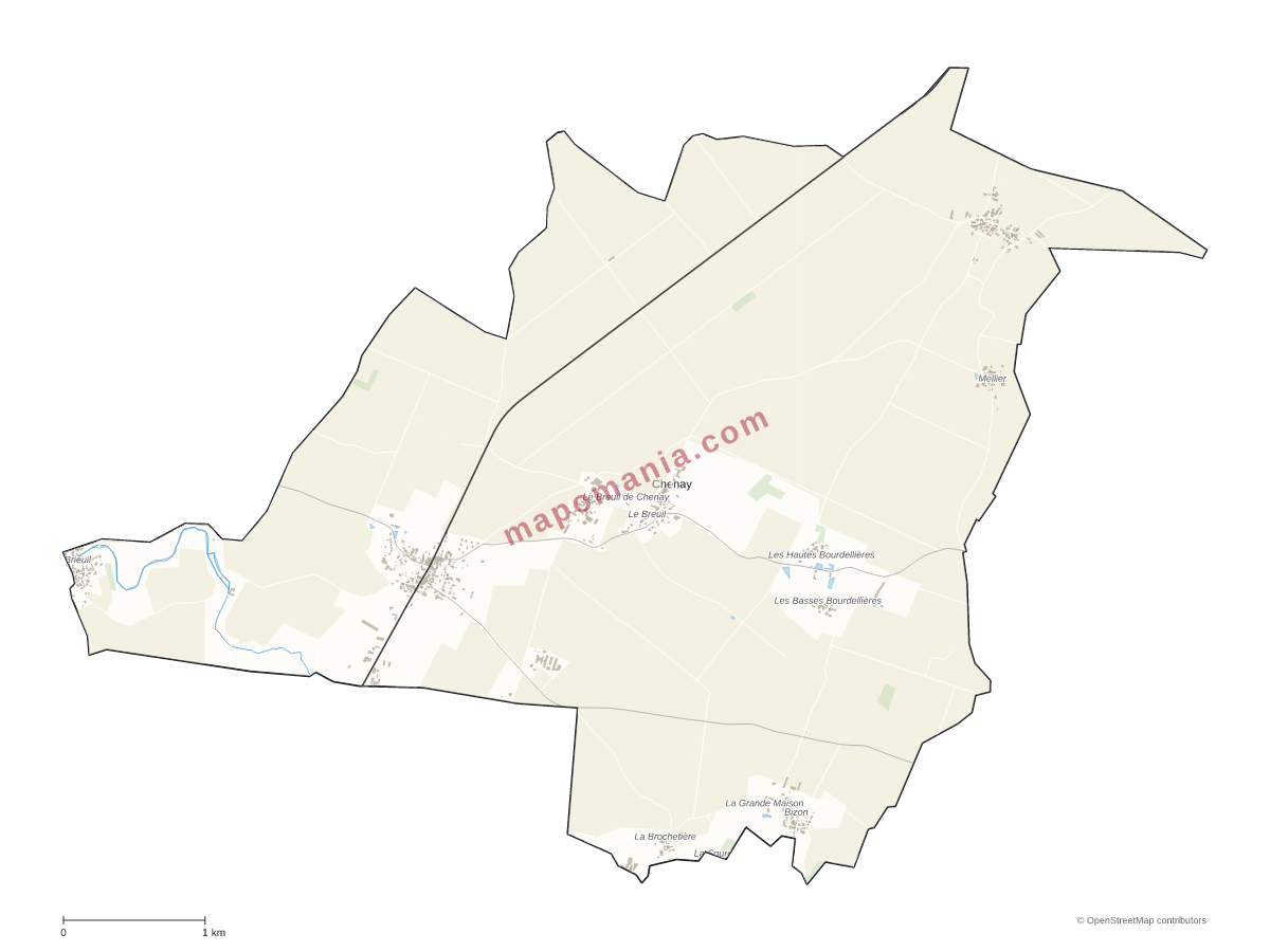 Carte de Chenay à personnaliser