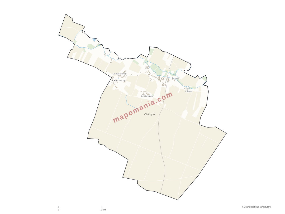 Carte de Chérigné à personnaliser