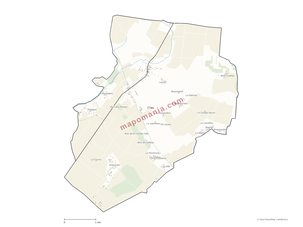 Carte de Chey à personnaliser