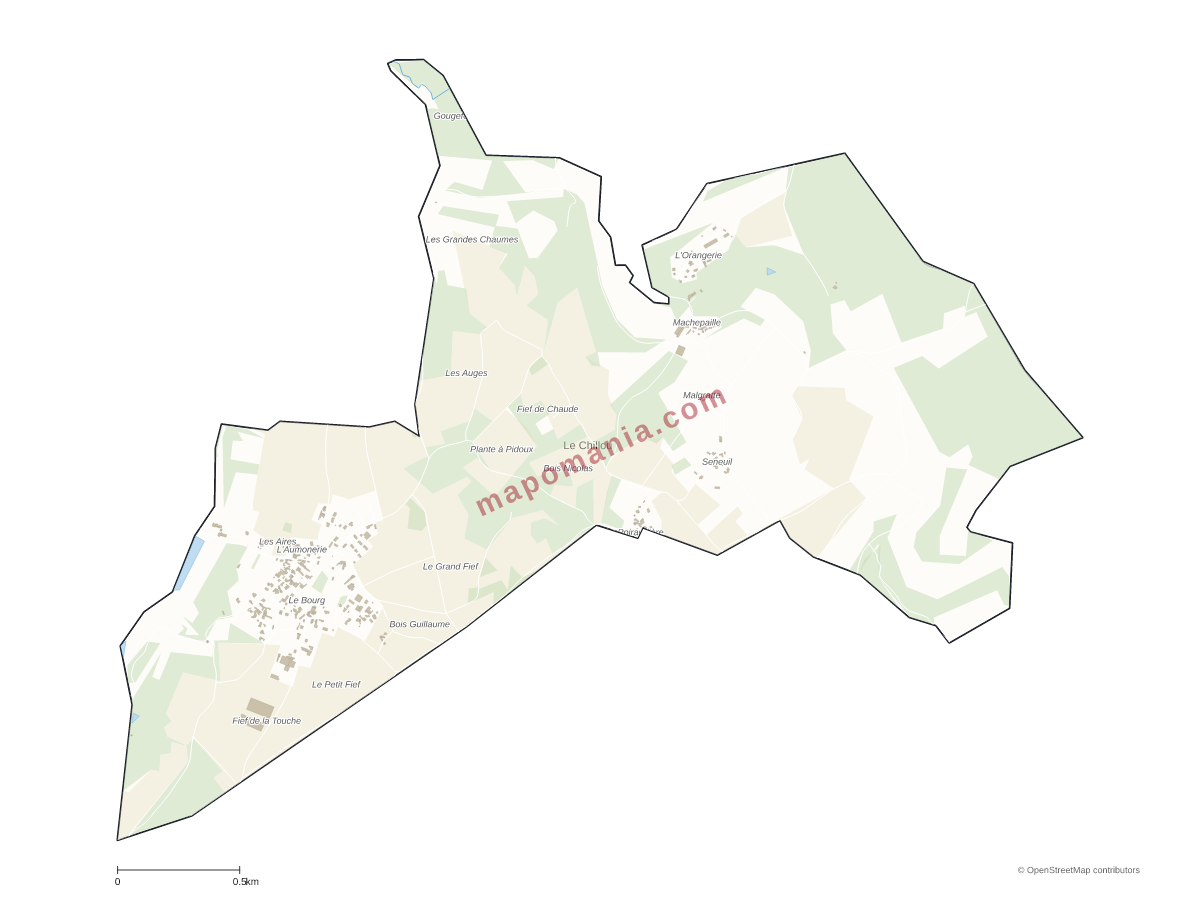 Carte de Le Chillou à personnaliser