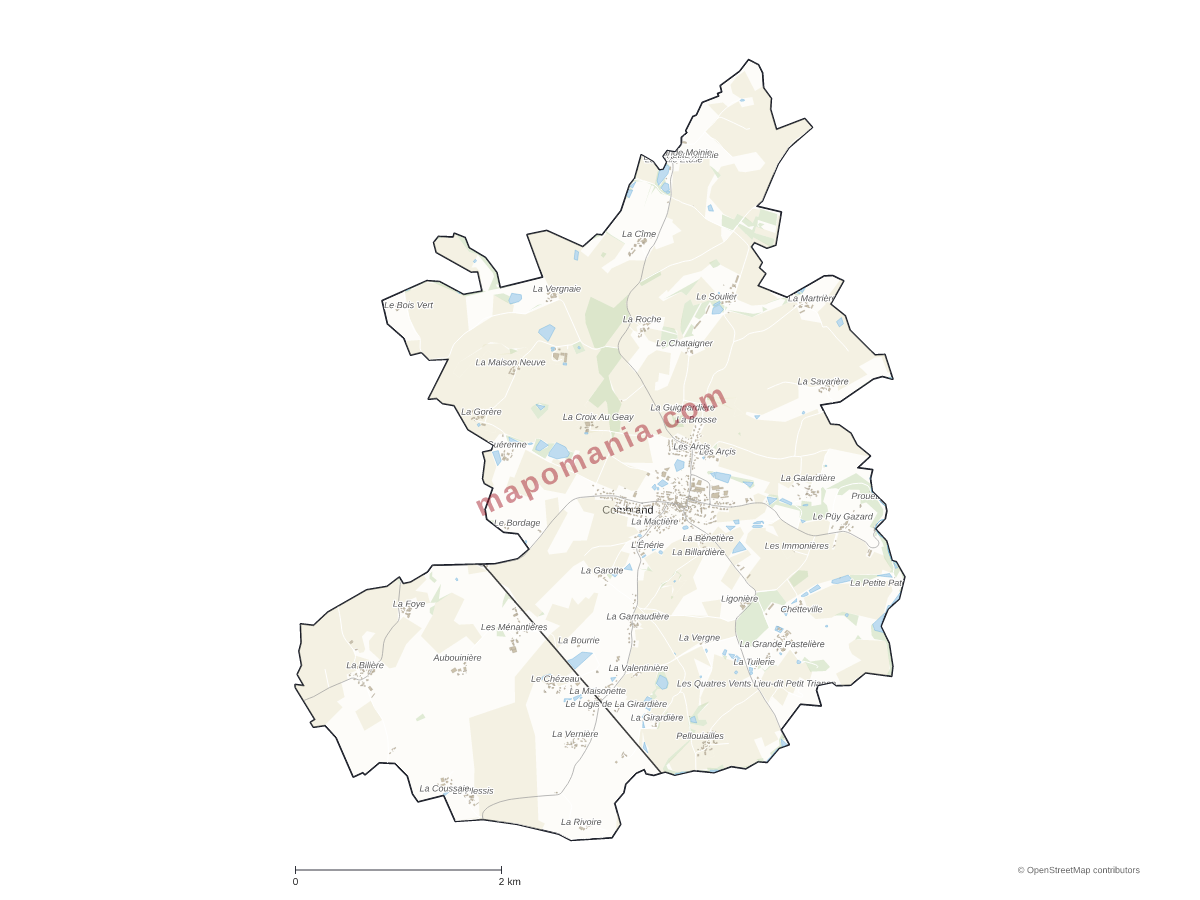 Carte de Combrand à personnaliser