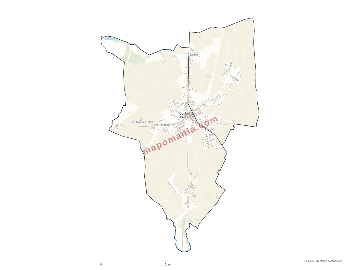 Carte de Coulonges-sur-l'Autize à personnaliser