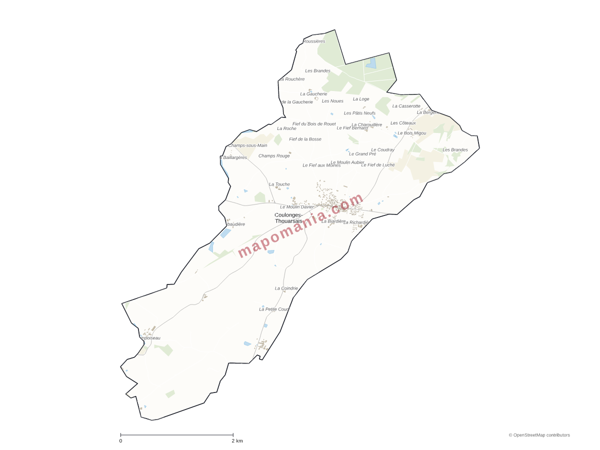 Carte de Coulonges-Thouarsais à personnaliser